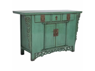 Buffet en bois vert turquoise 131x45x84 cm h