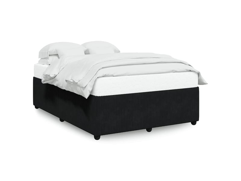  Lit double- lit adulte -  cadre de lit sans matelas noir 140x190 cm velours  - Conforama A