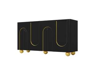Buffet 4 porte(s)   URBAN MEUBLE  - 140 cm coloris noir 