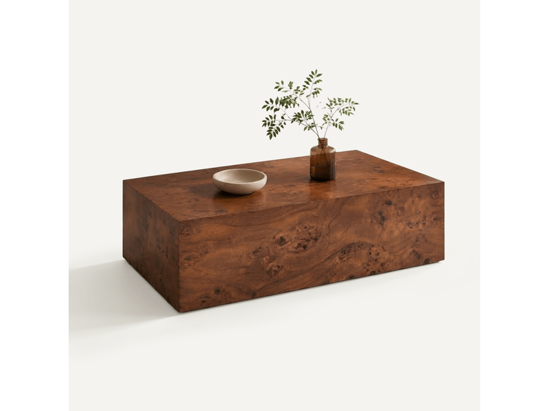  Table basse minimaliste en mdf – finition noyer, 90 x 50 x 30 cm  - Conforama A