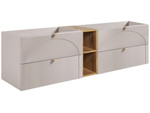 Meuble sous-vasque suspendu aura 180 cm avec étagère effet chêne craft cachemire mat k