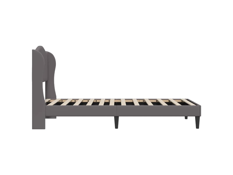  Lit simple- lit adulte -  cadre de lit avec tête de lit gris 90 x 200 cm simili cuir  - Conforama D