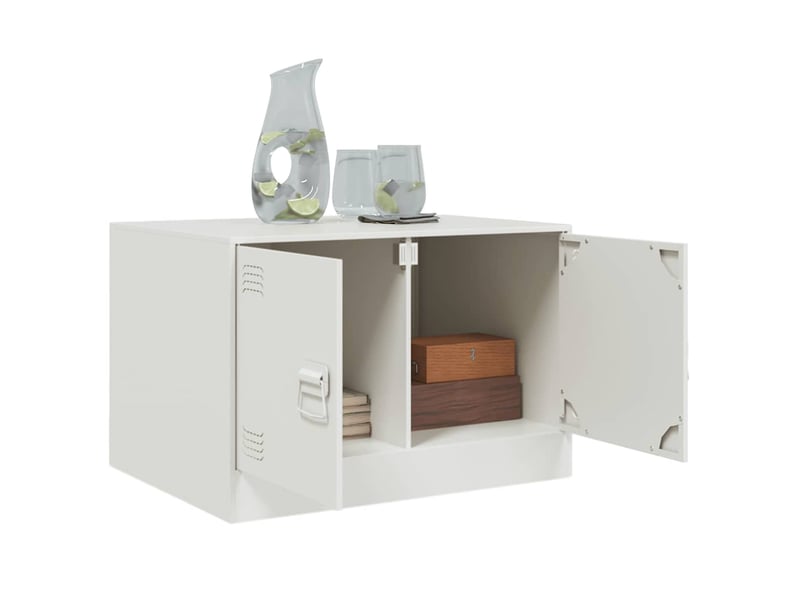  Table basse | table d'appoint salon blanc 67x50x44 cm acier  - Conforama E