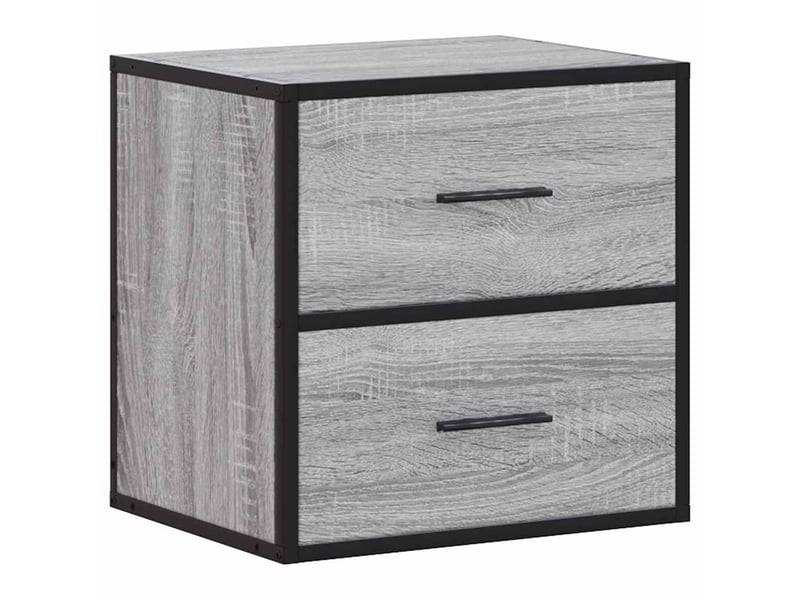 Lot de 2 tables de chevet - cabinet de chevet - table de nuit murales sonoma gris 40x31x39,5 cm - Conforama E
