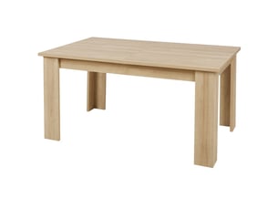 Table 160200cm aspect chêne clair rallonge finition granit gris - azya