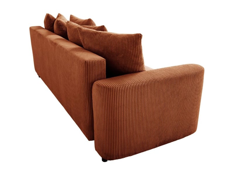  Canape convertible 3 places pharell 2 velours cotelé terracotta avec coffre de rangement 228x97x88 cm B007894 - Conforama E