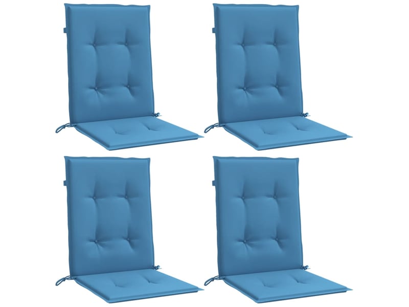  Lot de 4 coussins de chaise à dossier bas bleu mélangé tissu cf59251  - Conforama D