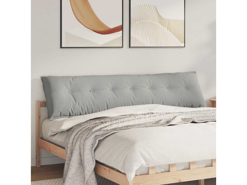 Coussin de dos, coussin de dossier gris clair 200 x 50 cm tissu en microfibre cf54665 - Conforama B