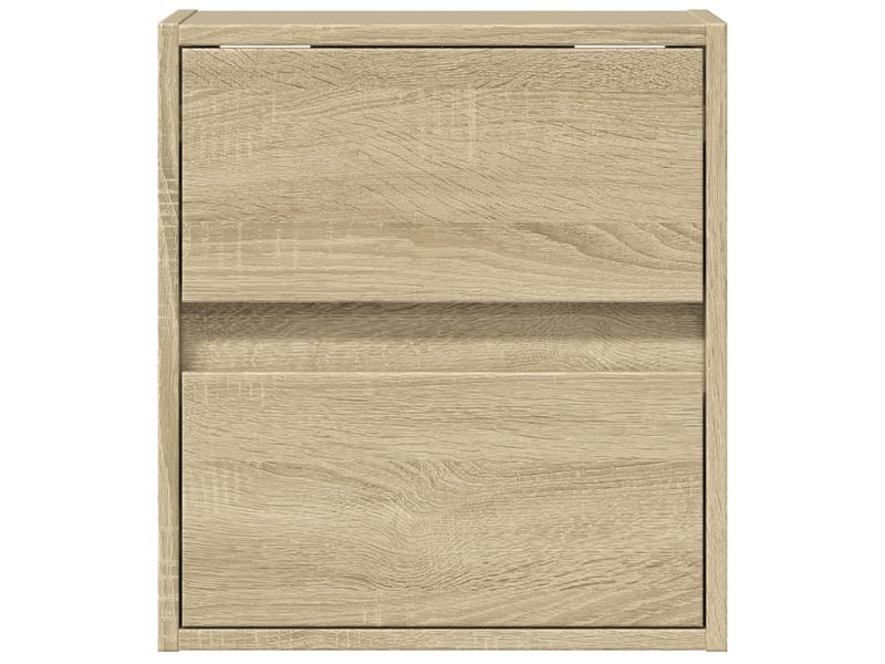  Lot de 2 tables de chevet - cabinet de chevet - table de nuit murales avec lumières led chêne sonoma  - Conforama E