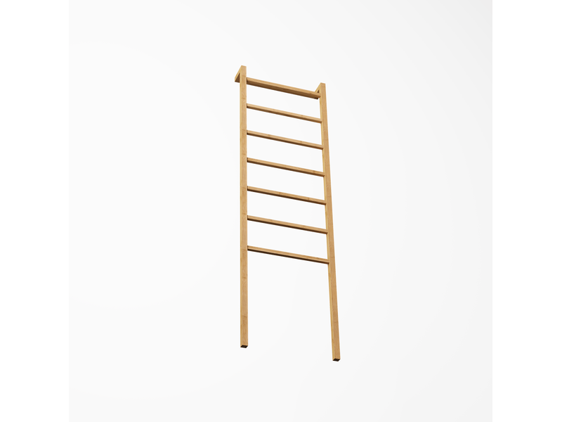  Échelle porte-serviettes en bambou à 7 barreaux, sans perçage, 50 x 22,9 x 172,7 cm pour salle de bains  - Conforama A