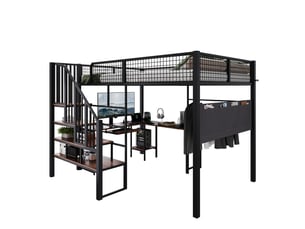 Lit mezzanine 140x200 cm LEYTN coloris noir