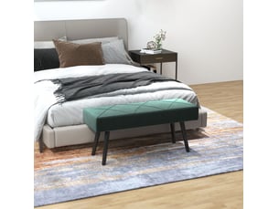 Table basse rectangulaire coloris vert <strong>FLORAGRACE</strong> <strong></strong> - 36 cmx100 cm