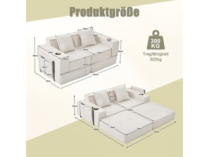 Banquette lit convertible couchage Occasionnel <strong></strong> <strong></strong> beige