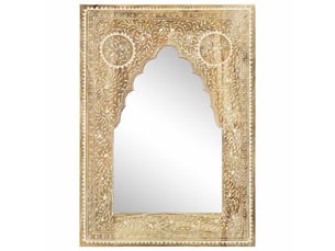 Miroir rectangulaire à fixer coloris marron <strong></strong>  <strong></strong> - 40 cm x 55 cm