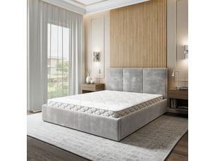 Lit coffre 160x200 cm <strong>MASSENO</strong> <strong></strong> coloris gris