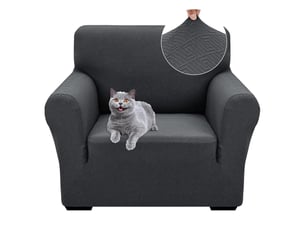 Housse canapé 1 places, universelle housse de canapé avec accoudoirs   foncé 78-116cm