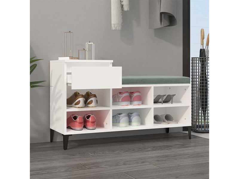  Meuble à chaussure | armoire à chaussures blanc 102x36x60 cm bois d'ingénierie shl6472  - Conforama C