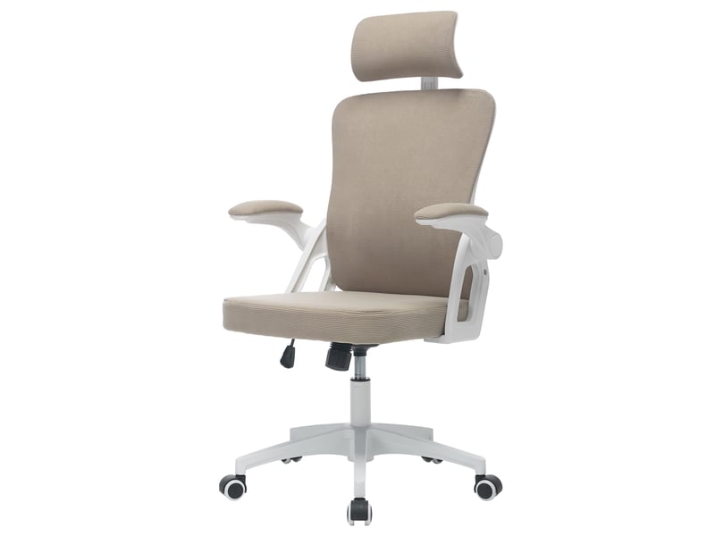 Chaise de bureau réglable avec soutien lombaire - lpospi - accoudoirs relevables, maille kaki 58 × 28,5 × 58 cm  - Conforama A