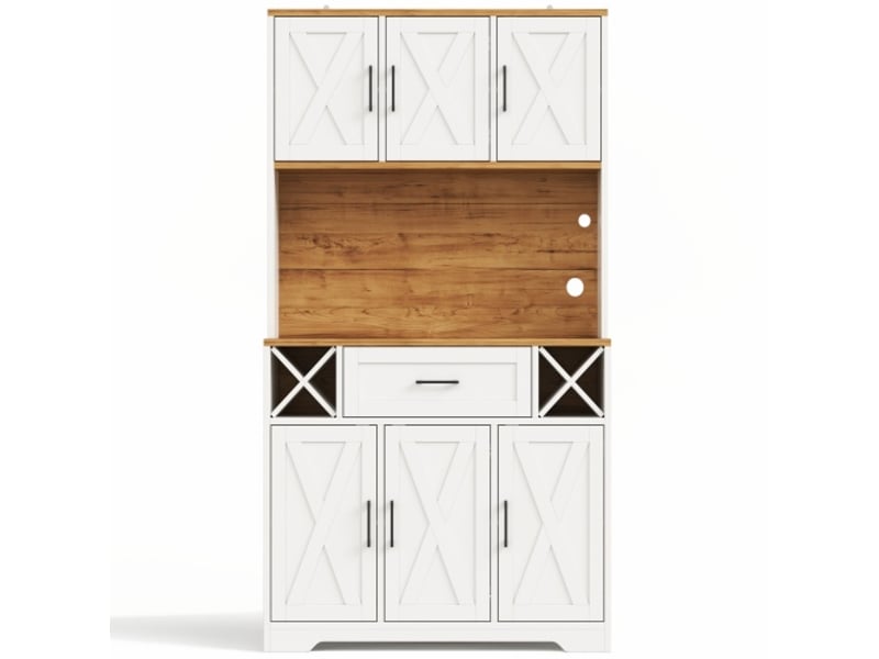 Buffet haut led 180x105x40 cm – armoire de rangement, cave à vin et vitrine pour salon et salle à manger - Conforama A
