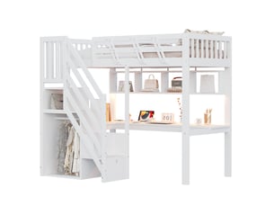 Lit mezzanine 90x200 cm <strong>MODENUIT </strong>  <strong></strong> coloris blanc