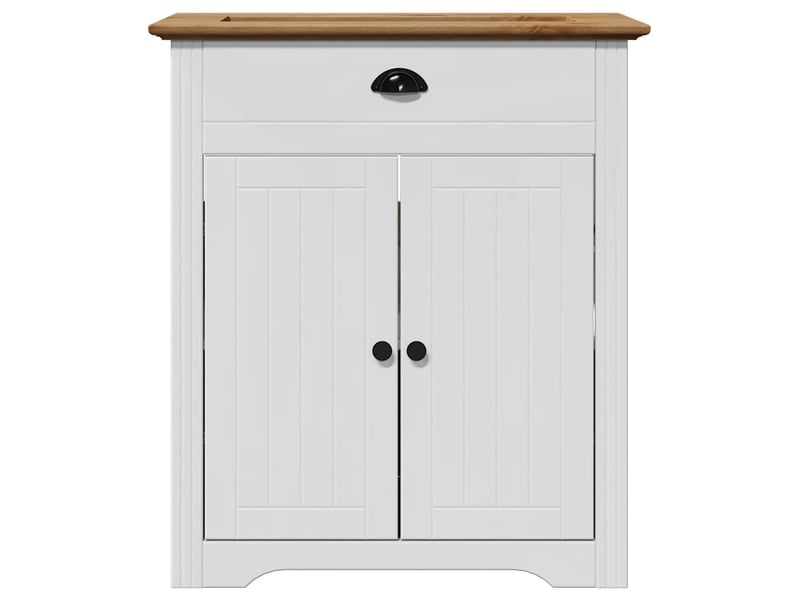  Armoire de lavabo de salle de bain, cabinet de salle de bain bodo blanc marron 70x35x80cm cf65577  - Conforama D