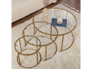 Table basse carré(e) coloris doré AHD AMAZING HOME DESIGN 857NRD1103 - 80 cmx80 cm