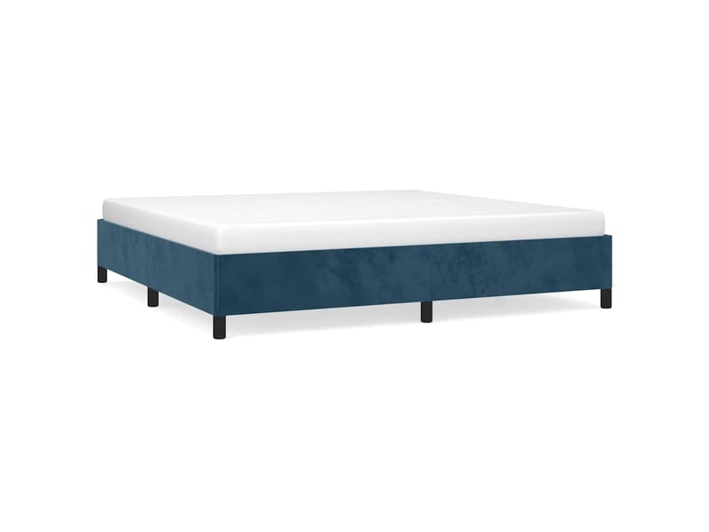  Lit double- lit adulte -  cadre de lit sans matelas bleu foncé 200x200 cm velours  - Conforama A