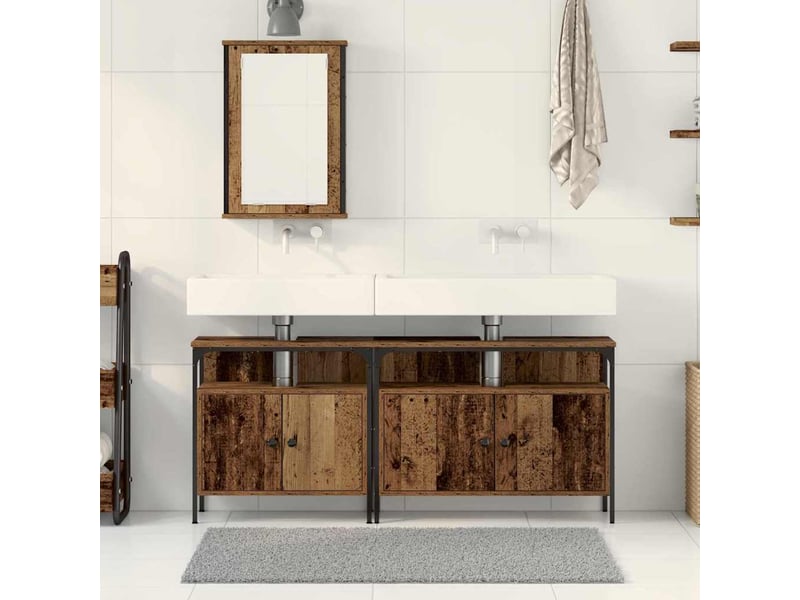 Ensembles de salle de bain, meubles de salle de bain 3 pièces marron 80 x 30 x 60 cm cf64780 - Conforama D