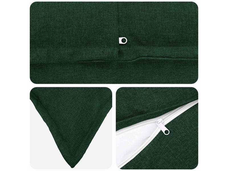  Lot de 2 coussins, coussins décoratifs houten vert foncé lin synthétique cf56527  - Conforama D