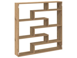 Étagère cube murale 7 compartiments chêne artisanal cf41352