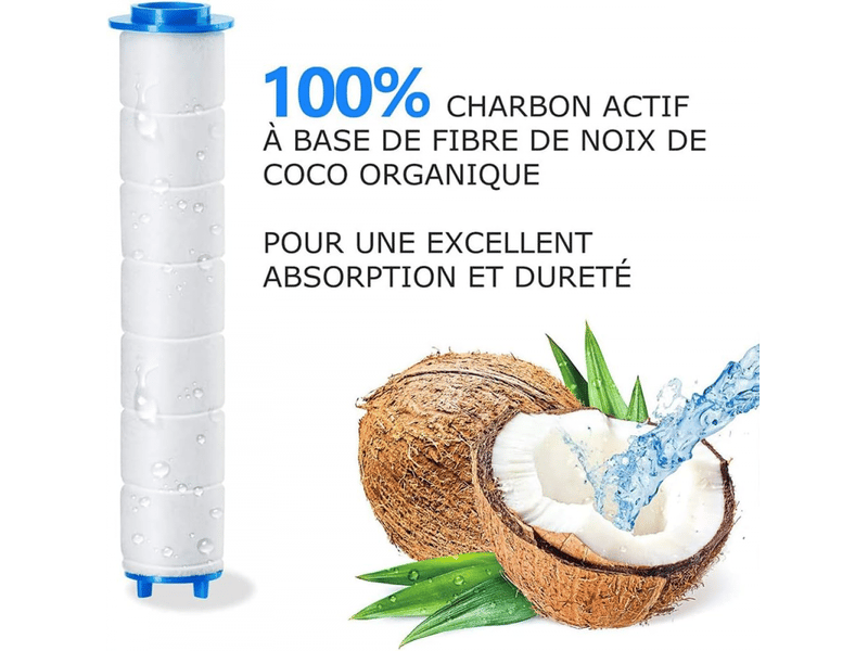 Pièces 9,5 x 2 cm douchtte filtre remplaçable, filtre douchettepour pommeau de douche de amovible, l'osmose inverse, chlore et le fluorure et l - Conforama C