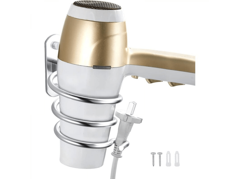  Support de sèche-cheveux support mural en aluminium pour sèche-cheveux (argent)  - Conforama B