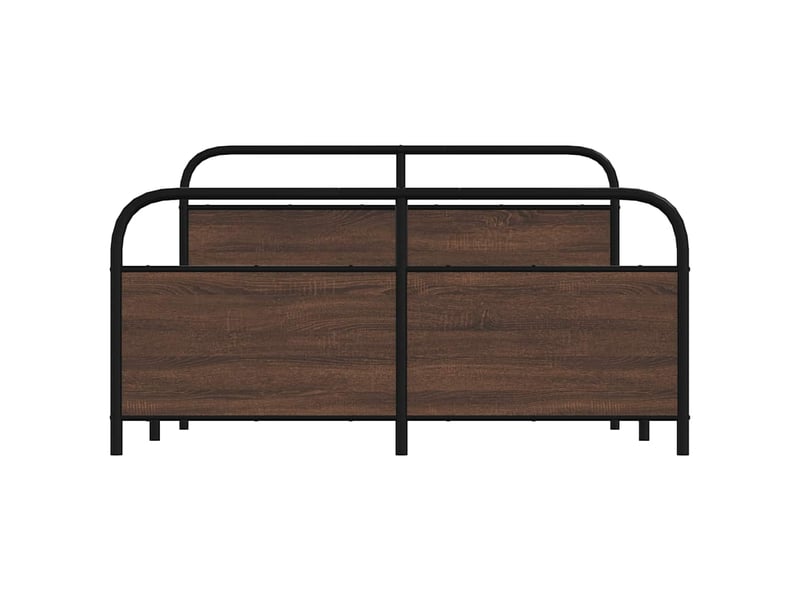  Lit double- lit adulte -  cadre de lit en métal sans matelas chêne marron 150x200 cm  - Conforama D