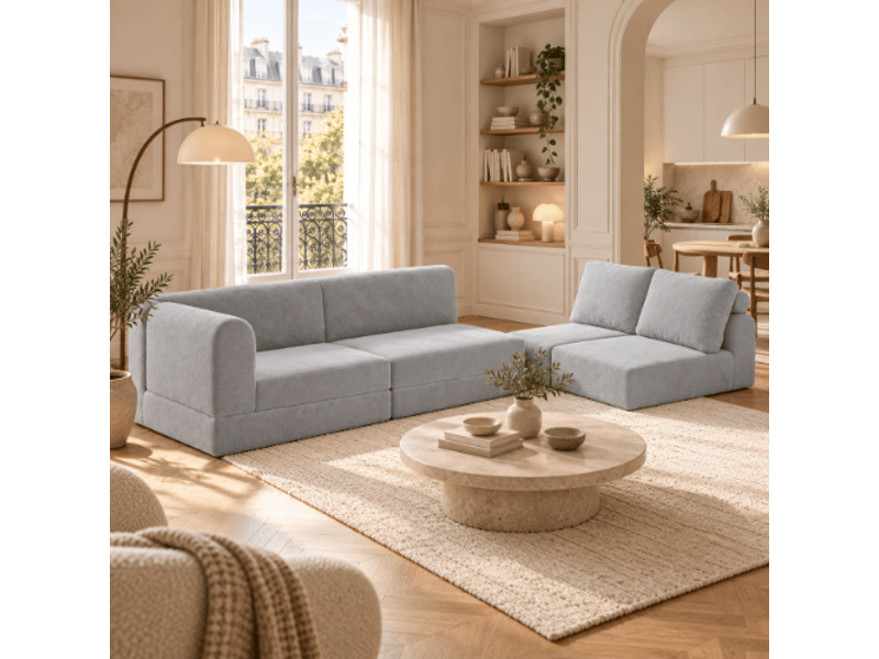  Canapé convertible 2 places en flanelle avec matelas mémoire de forme, canapé lit pliable gain de place pour salon et chambre - gris  - Conforama D