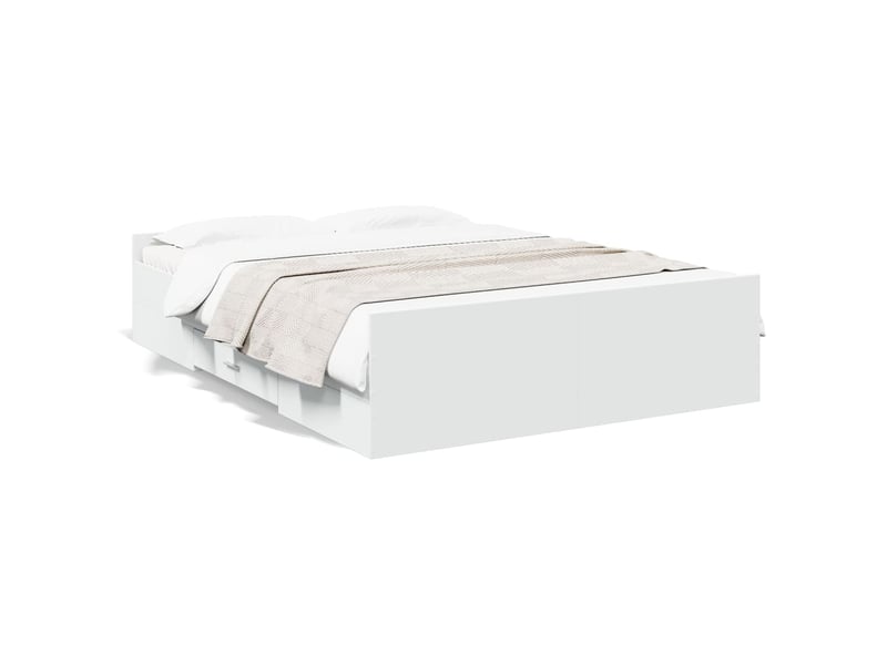  Lit double- lit adulte -  cadre de lit avec tiroirs sans matelas blanc 120x190 cm  - Conforama A