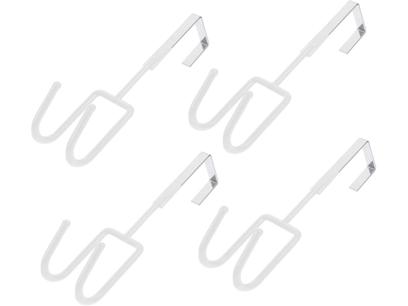  4pièces crochet de porte sans perçage pour suspendre manteaux sacs vêtements chapeaux écharpes sur armoire placard, blanc  - Conforama A