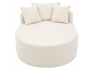 Fauteuil relax ovale corda, beige, sans montage, rembourrage élastique, design minimaliste, velours côtelé