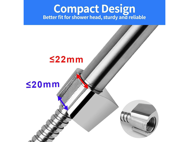 Lot de 2 supports de pommeau de douche argentés - en abs - avec vis - compatible avec la plupart des douches - Conforama D