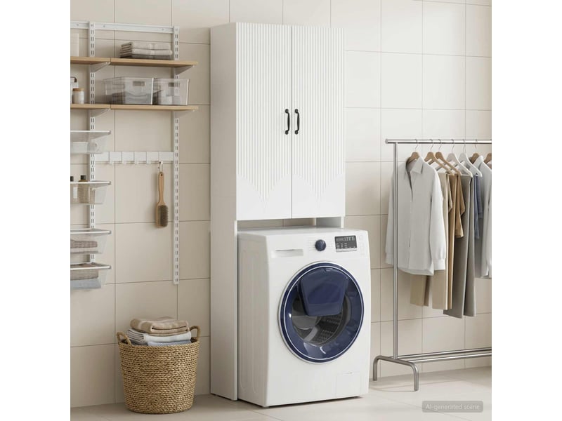  Armoire de toilette, meuble de toilette hoorn blanc 66x25.5x190 cm  - Conforama C