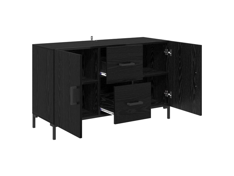  Buffet - bahut - meuble de rangement chêne noir 100 x 36 x 60 cm bois d'ingénierie  - Conforama E