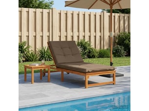 Coussin de transat, coussin pour bain de soleil gemert 100 % polyester taupe 190 x 80 x 9 cm cf56206