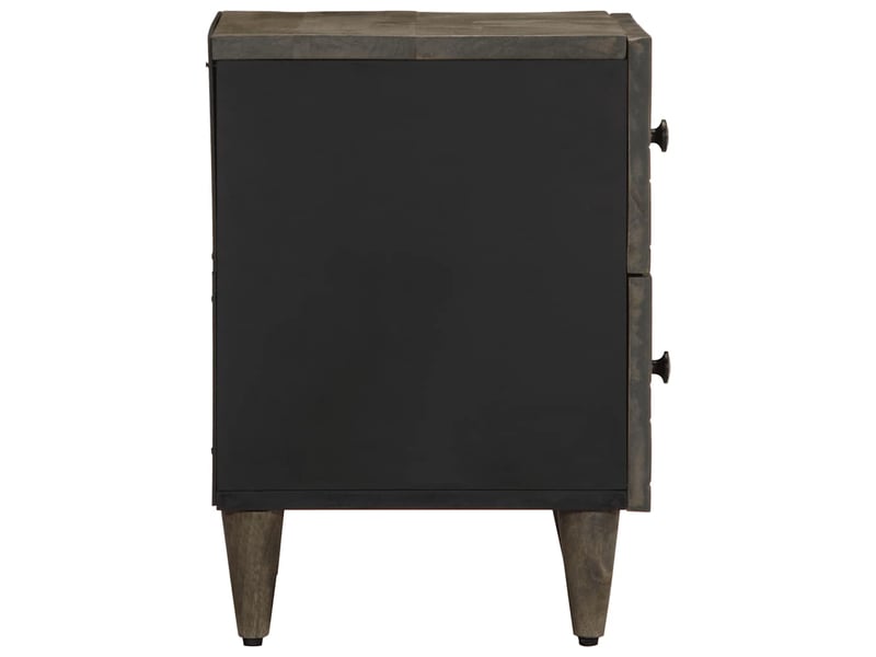 Lot de 2 tables chevet - cabinet de chevet - table de nuit gris clair 40x33x46 cm bois manguier solide - Conforama D