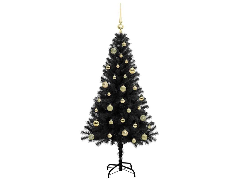  Sapin de noël, arbre de noël noir 150 cm pvc shl9072  - Conforama D