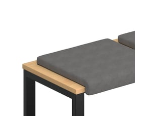 Lot de 4 coussins de banc, coussins d'assise, coussins pour chaisecanapé microfibre gris foncé profondeur 35 cm cf52558