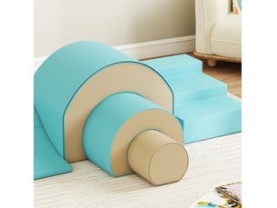 Ensemble de jeux souples pour bébés et jeunes enfants 181x39x44 cm 5 formes créatives polyuréthane (pu) vert