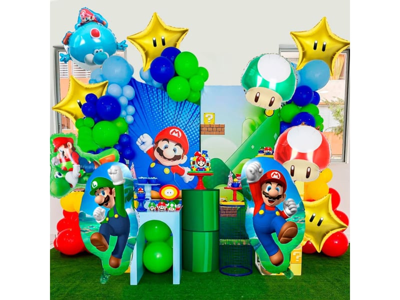  Ballons aluminium theme super mario lot de 8 pour helium 333453_AAAJO55710_6_DROPFR - Conforama B