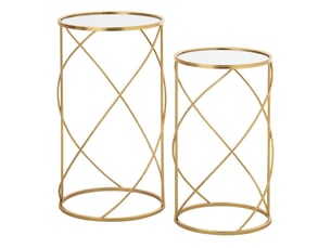 Lot de 2 tables d'appoint ingrid 70cm doré