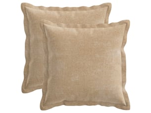 Lot de 2 housses de coussin houten taupe 50 x 50 cm tissu chenille cf49370