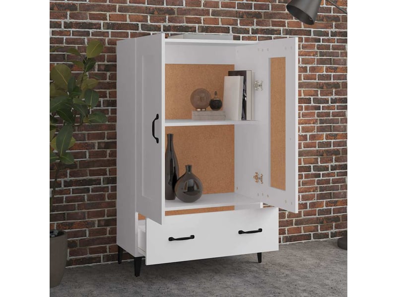  Buffet haut - bahut - meuble de rangement blanc 70x31x115 cm bois d'ingénierie  - Conforama C