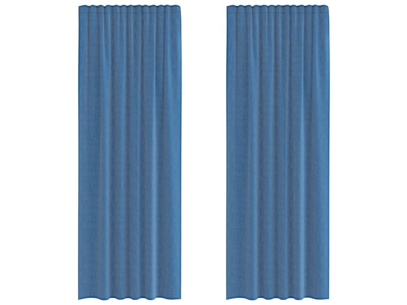  Lot de 2 rideaux en voile, voilages avec passe-tringles bleu royal cf44462  - Conforama A